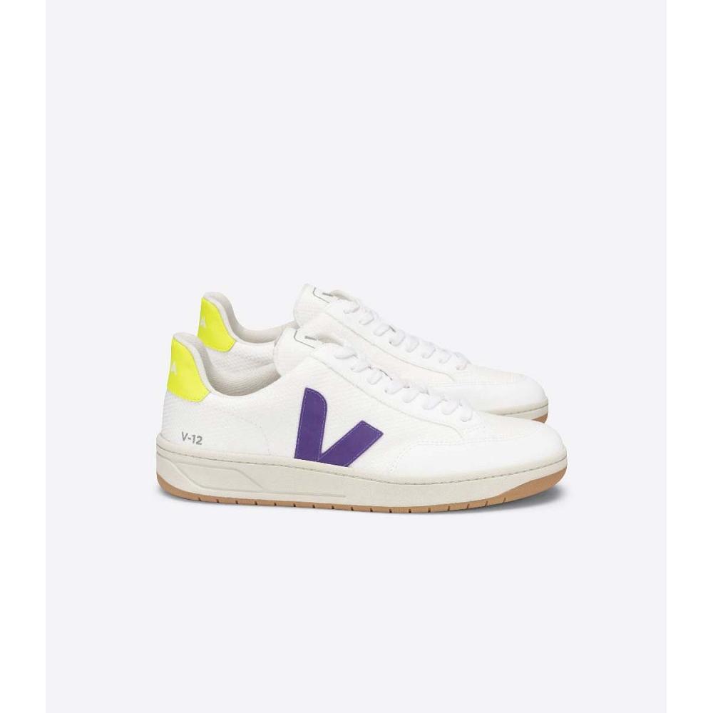 παπουτσια γυναικεια Veja V-12 B-MESH White/Purple | GR 581RVD